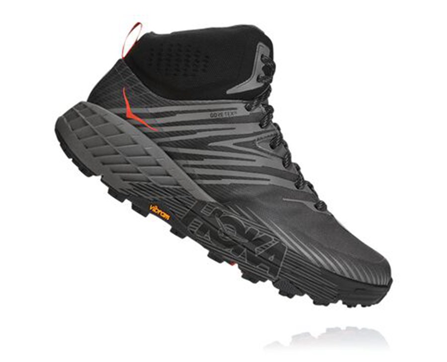 Tenis Hoka One One Trail Hombre Negros - Speedgoat Mid Gore-Tex 2 - MLPI97160